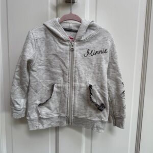 Disney Junior Minnie  Mouse 2T Gray Sweatshirt Hoodie with Vintage Minnie Mouse